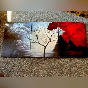 Three piece picture set.